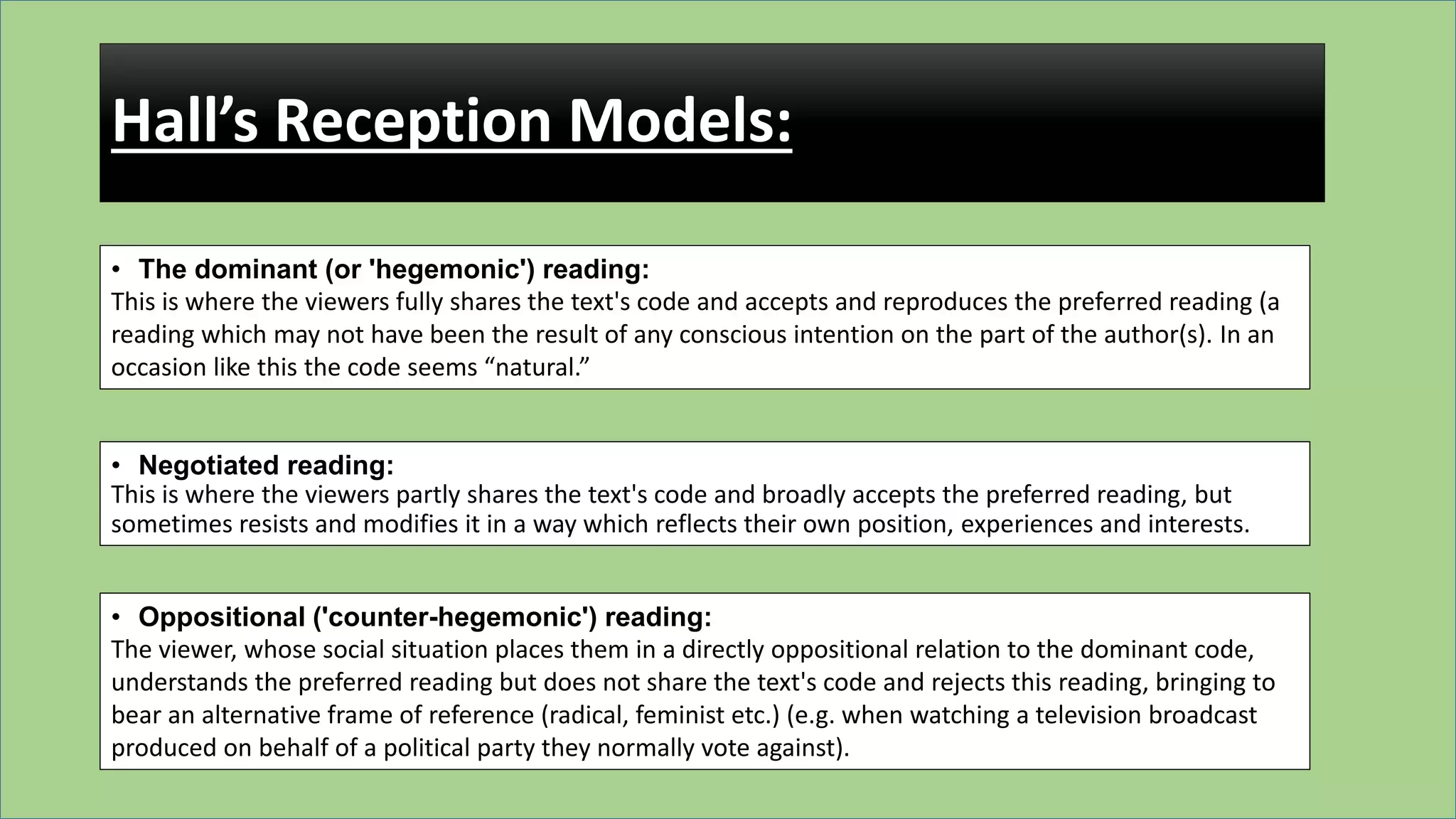 The Media Reception Theory: | PPTX