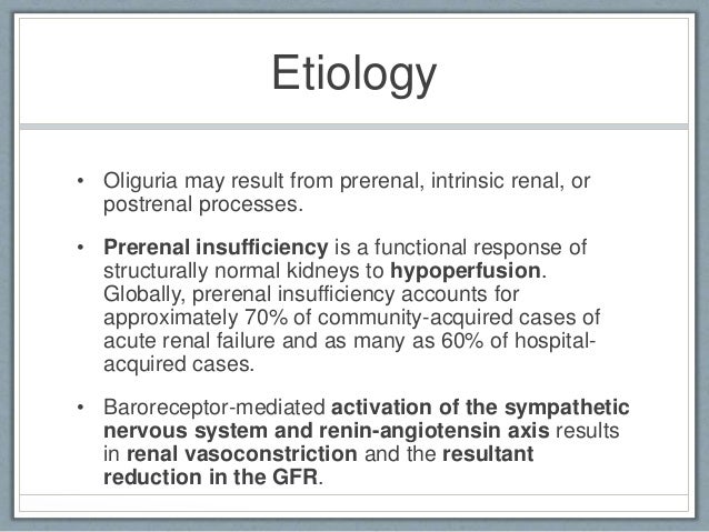 the medical assessment and management of oliguria oliguria
