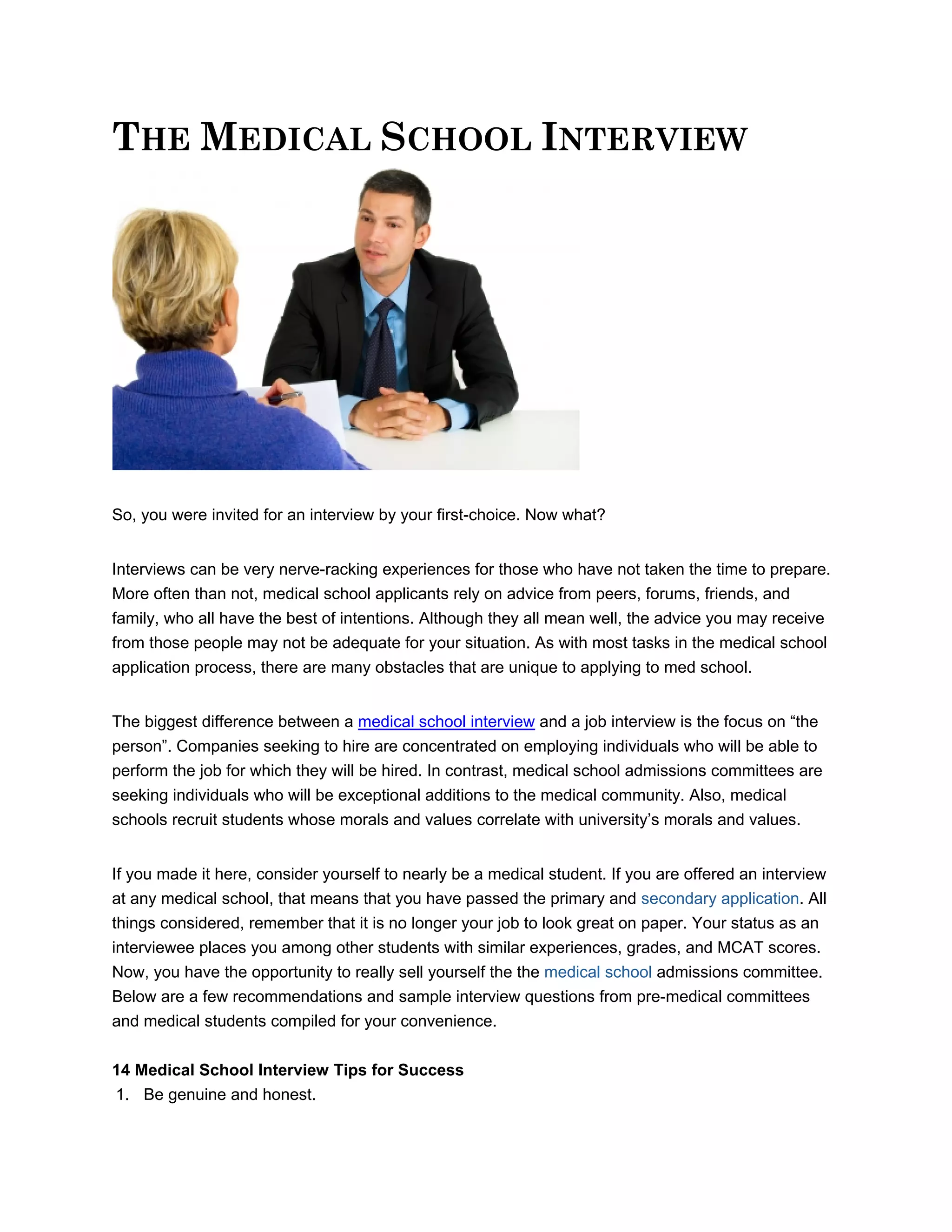 The medical school interview PDF