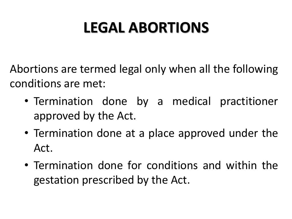 The medical termination of pregnancy act, 1971
