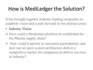 The MediLedger - Blockchain solutions for Pharma companies | PPTX