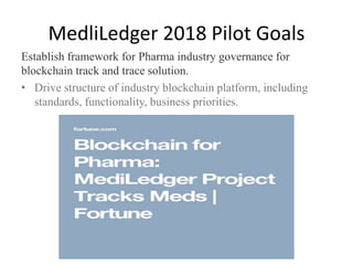 The MediLedger - Blockchain solutions for Pharma companies | PPTX