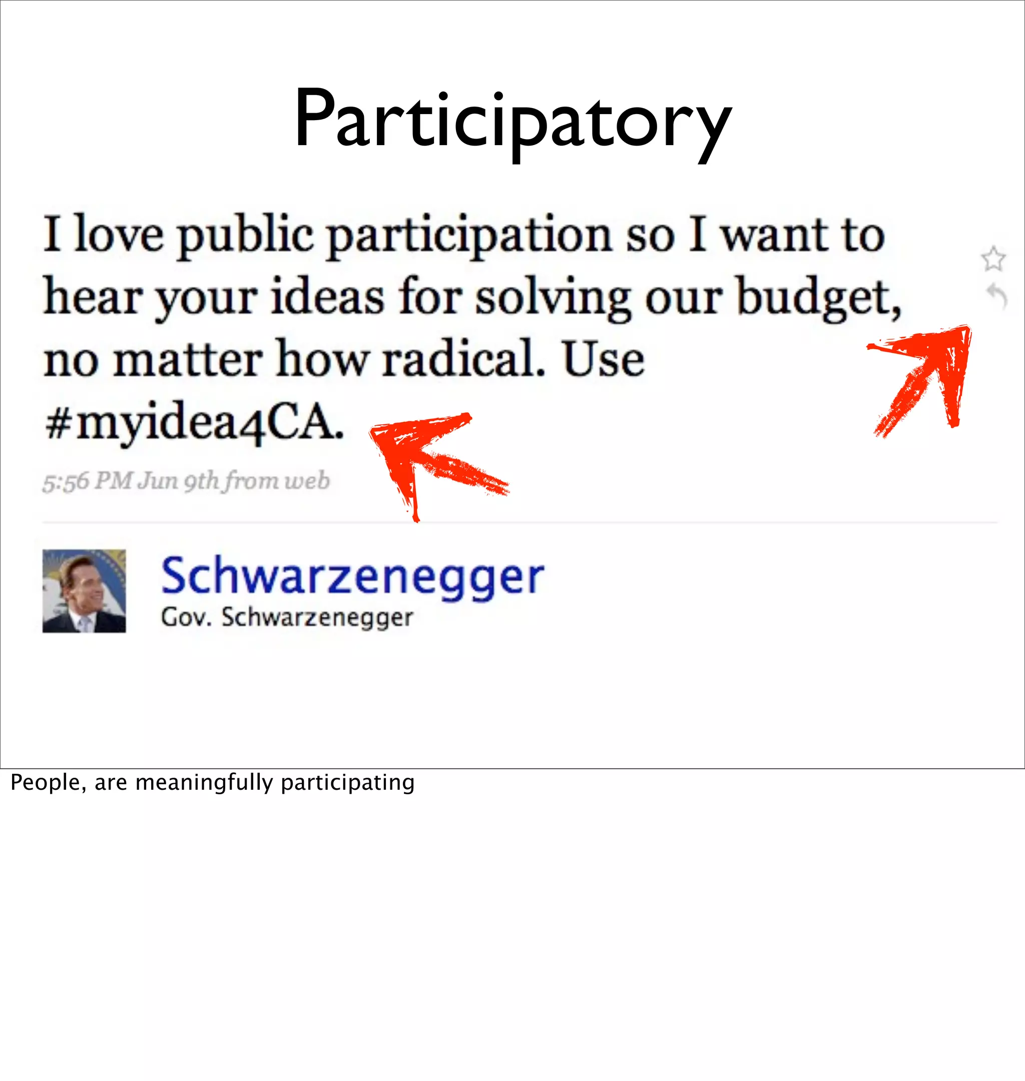 Participatory




People, are meaningfully participating
 