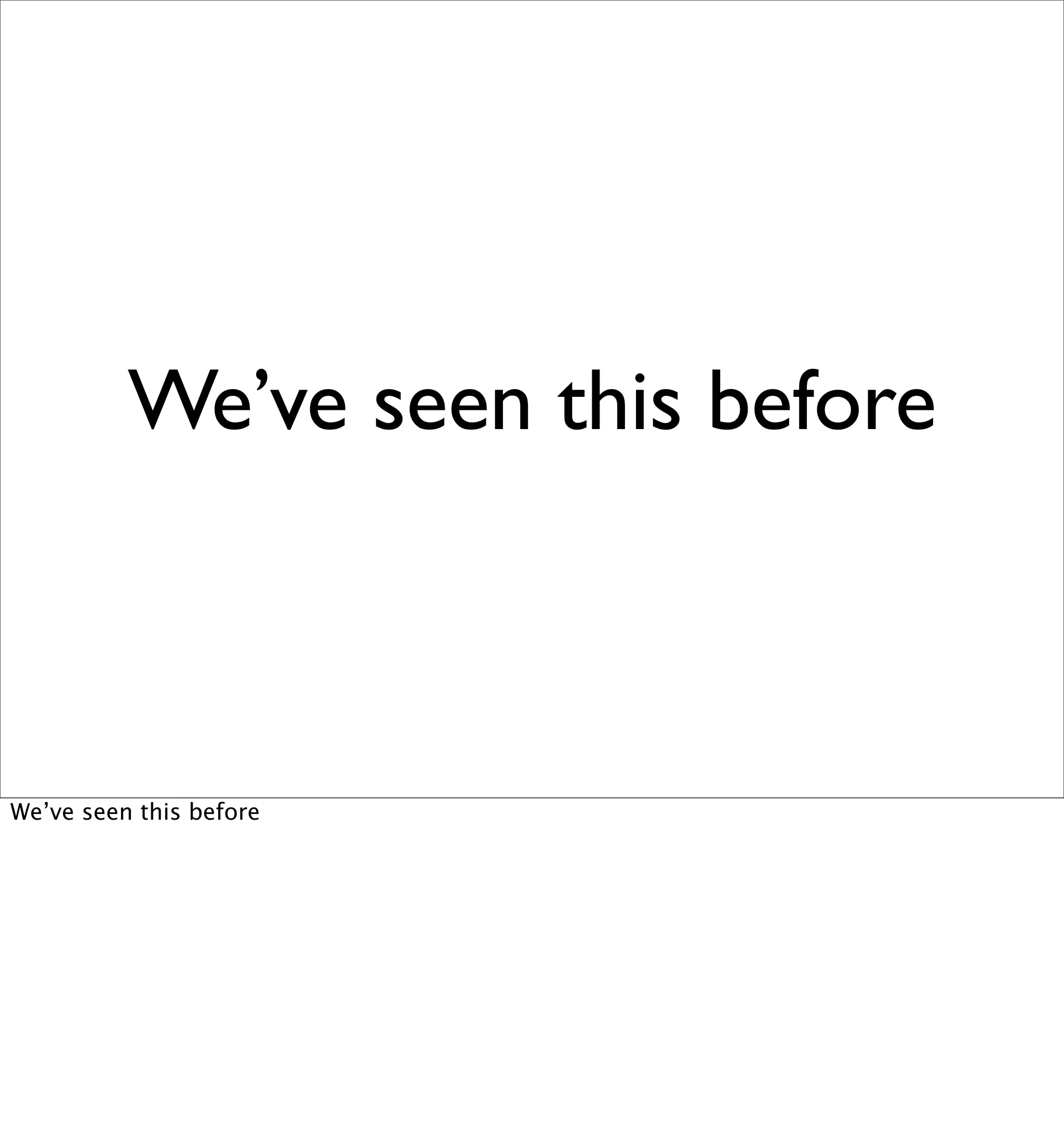 We’ve seen this before



We’ve seen this before
 