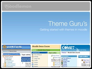 Theme Guru’s
Getting started with themes in moodle
 