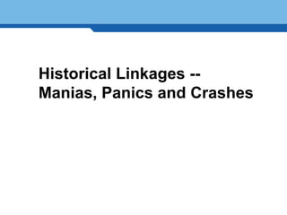Historical Linkages --
   Manias, Panics and Crashes


Terminology 19
 