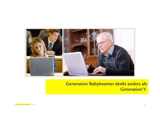 Generation Babyboomer denkt anders als
                        Generation Y.


                                    12
 