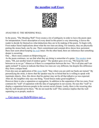 Plus Two English Textbook Answers Unit 2 Chapter 1 Mending Wall (Poem)