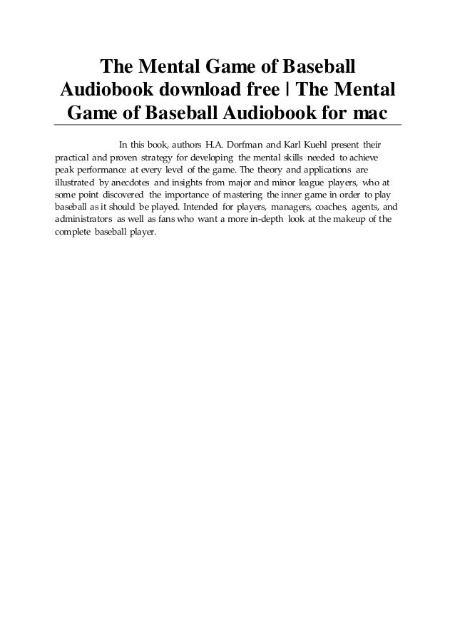 The Mental Game Of Baseball Audiobook Download Free The Mental Game 