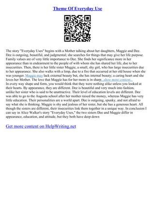 Theme Of Everyday Use | PDF