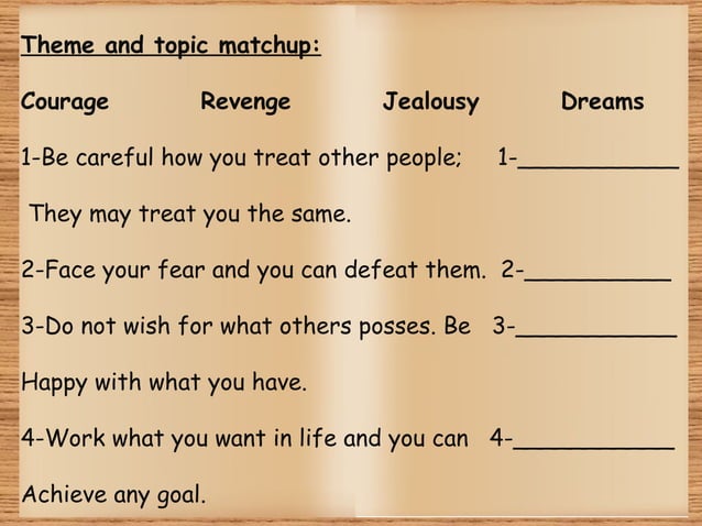 Theme And Short Story Ppt