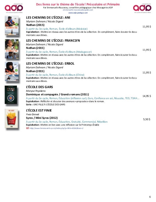 Selection Thematique L Ecole Et La Rentree Des Classes Prescolaire