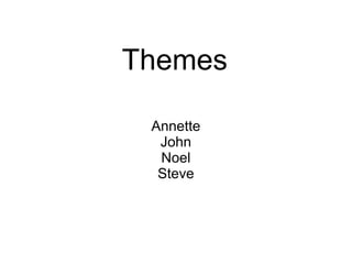Themes Annette John Noel Steve 