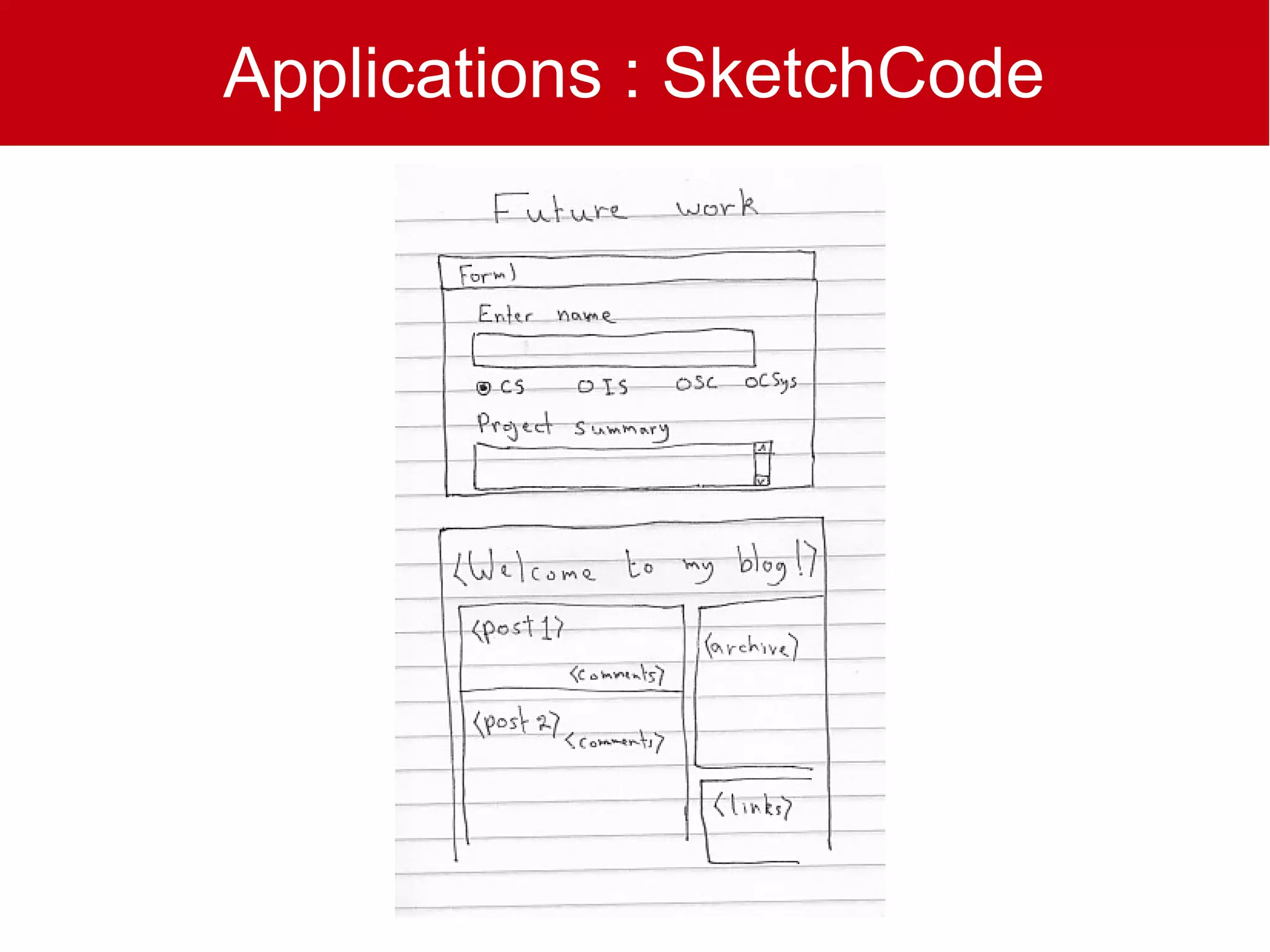 Applications : SketchCode
 