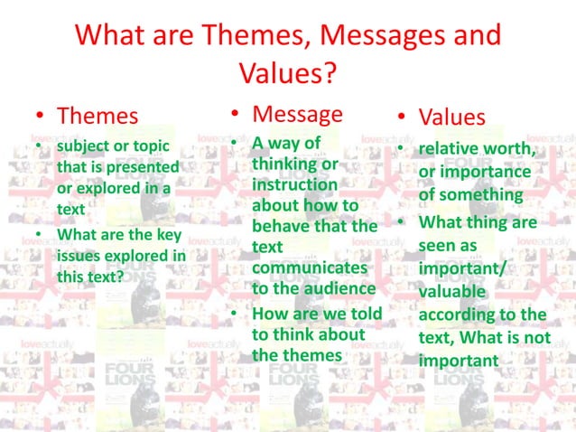 Themes, messages and values | PPT