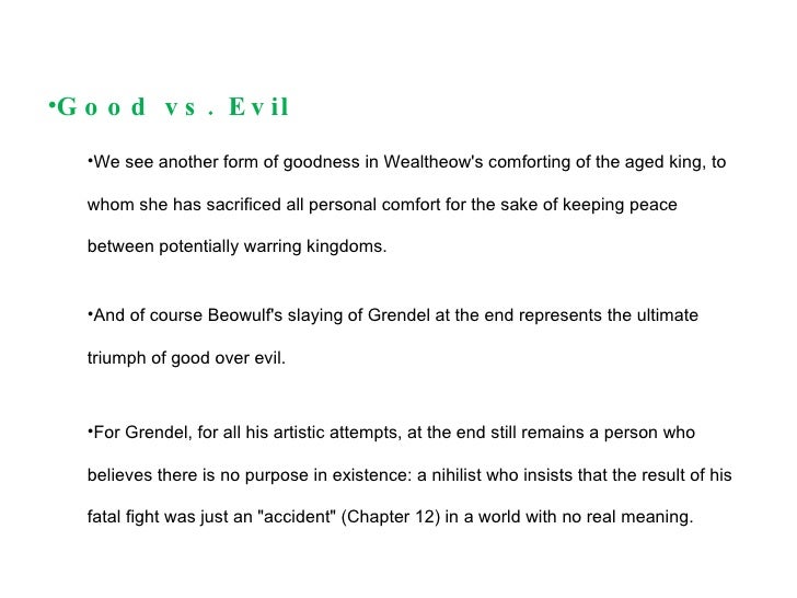 good and evil in beowulf essay