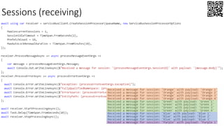Sessions (receiving)
 