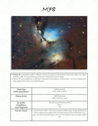 The Messier Objects Catalogue