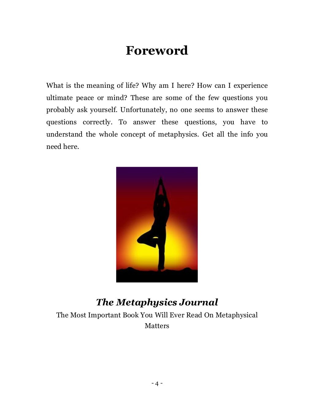 The metaphysics journal