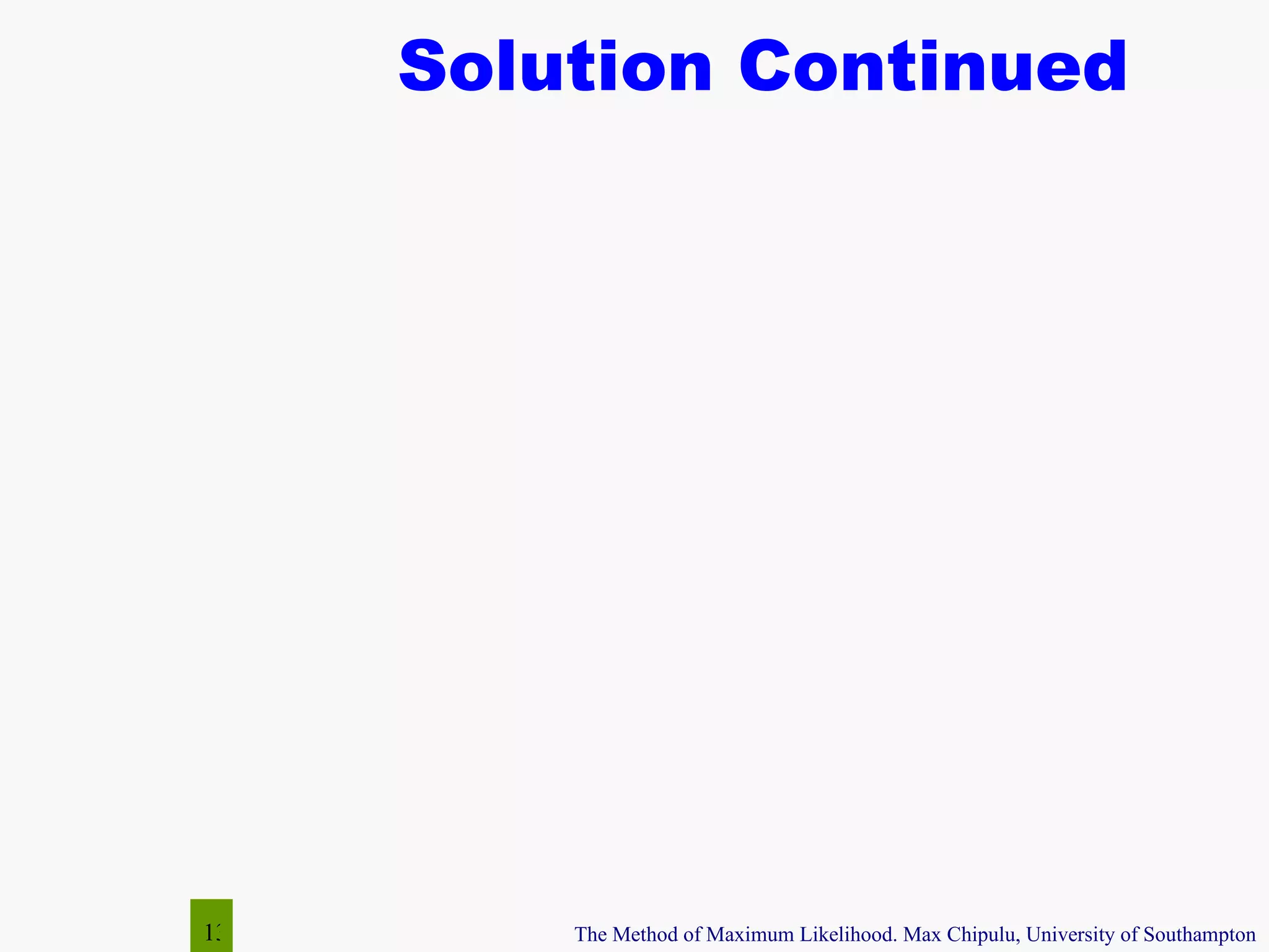 Solution Continued 