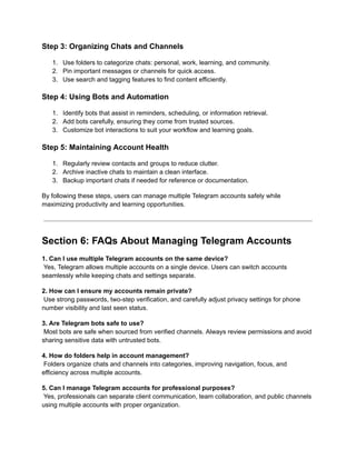 2026 Ultimate Guide to Safely Managing Multiple Telegram Accounts | PDF