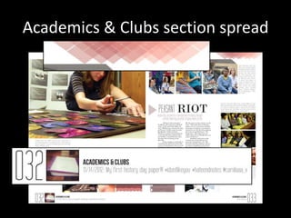 Academics & Clubs section spread
 