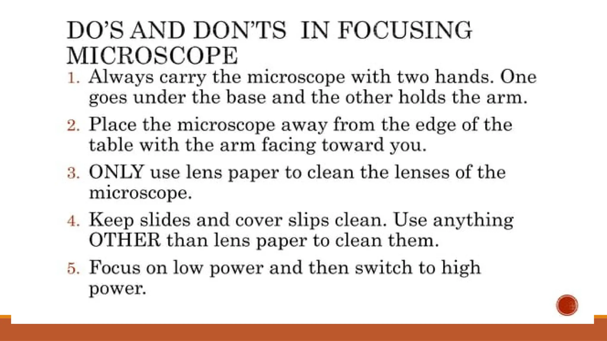 THE PARTS OF THE MICROSCOPE: UNDERSTANDING MICROSCOPY