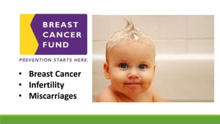 • Breast Cancer
• Infertility
• Miscarriages
 