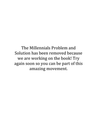 Millennial Problems Mit The millennial problem and solution | PDF
