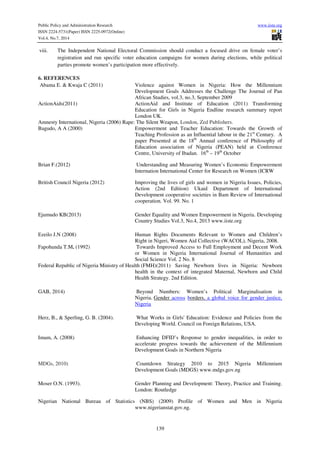 The millennium development goals and women empowerment in nigeria | PDF