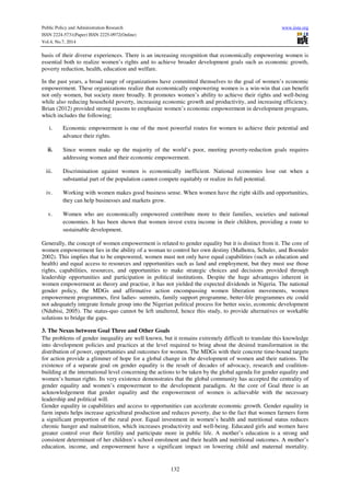 The millennium development goals and women empowerment in nigeria | PDF