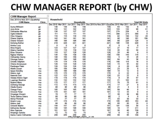 CHW MANAGER REPORT (by CHW)
 
