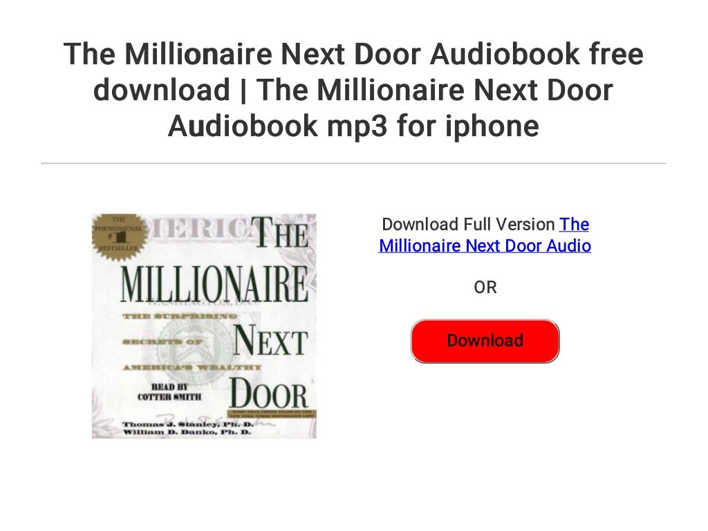 the millionaire next door audiobook mp3
