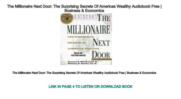 the millionaire next door audiobook free the millionaire next door audiobook free