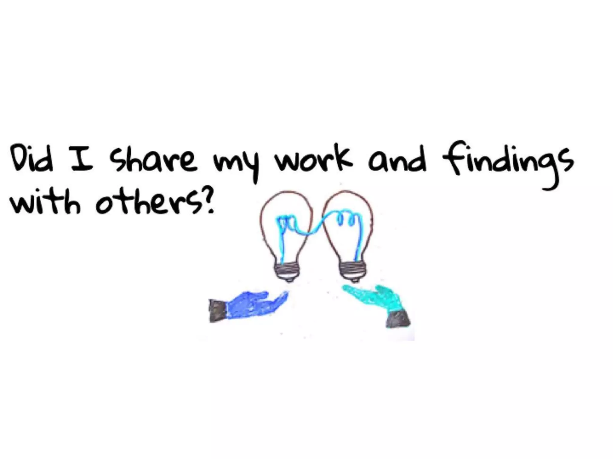 Did I share my work and findings with
others?
 