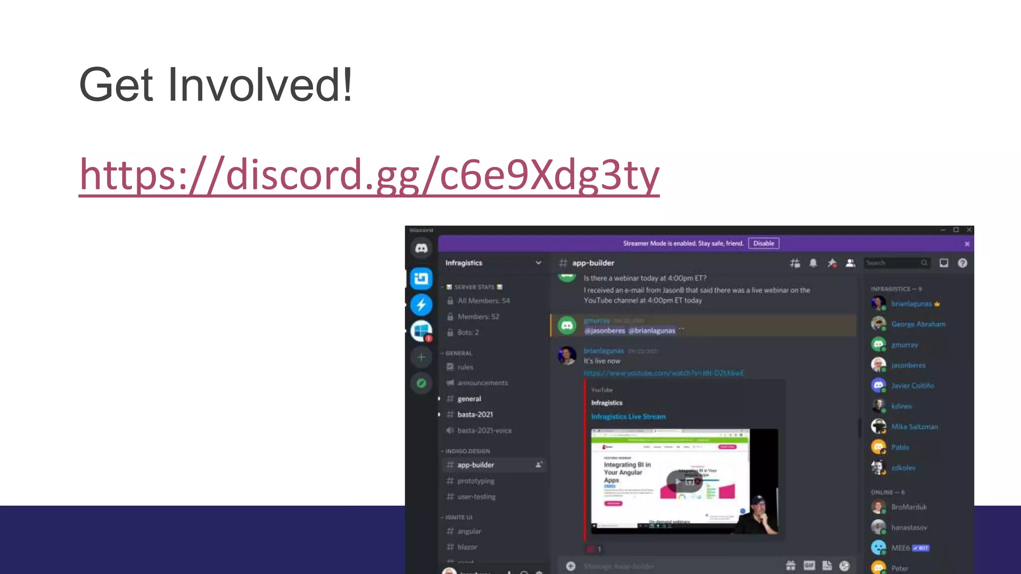 Get Involved!
https://discord.gg/c6e9Xdg3ty
 