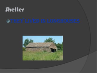 ShelterThey lived in longhouses
