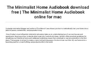 The Minimalist Home Audiobook download free | The Minimalist Home Aud…