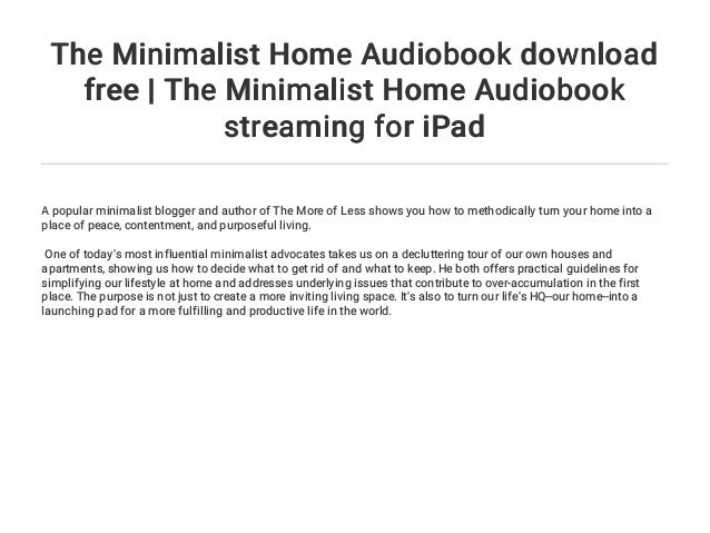 The Minimalist Home Audiobook download free | The Minimalist Home Aud…