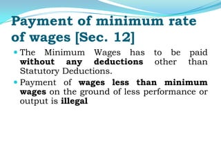 The minimum wages act, 1948 (2) | PPTX