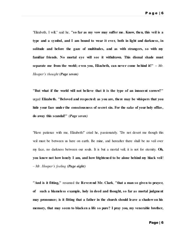 The minister's black veil analysis