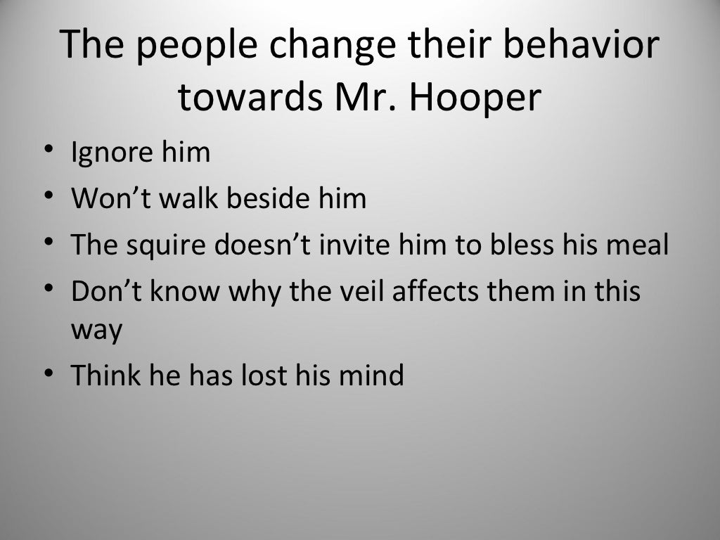 Notes from class on "The Minister's Black Veil"