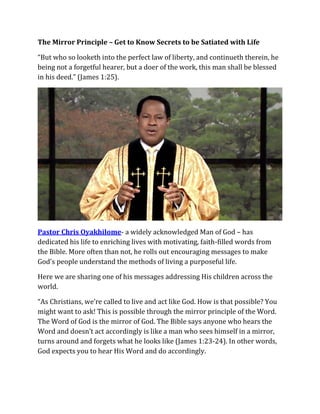 The Mirror Principle – Get To Know Secrets To Be Satiated With Life