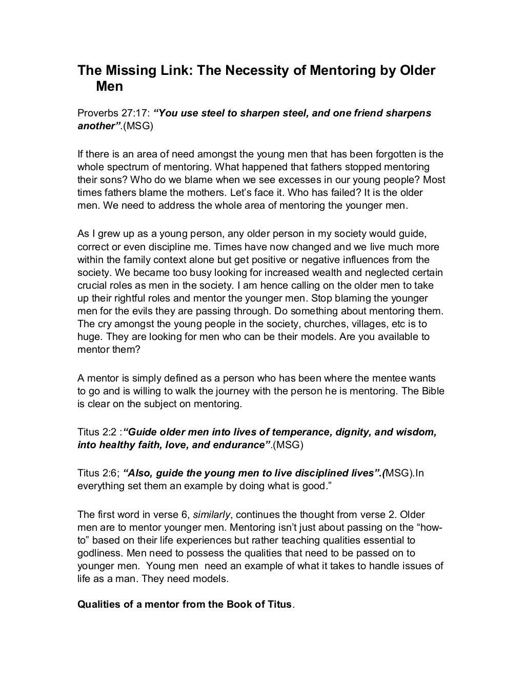 Mentorship essay example picture