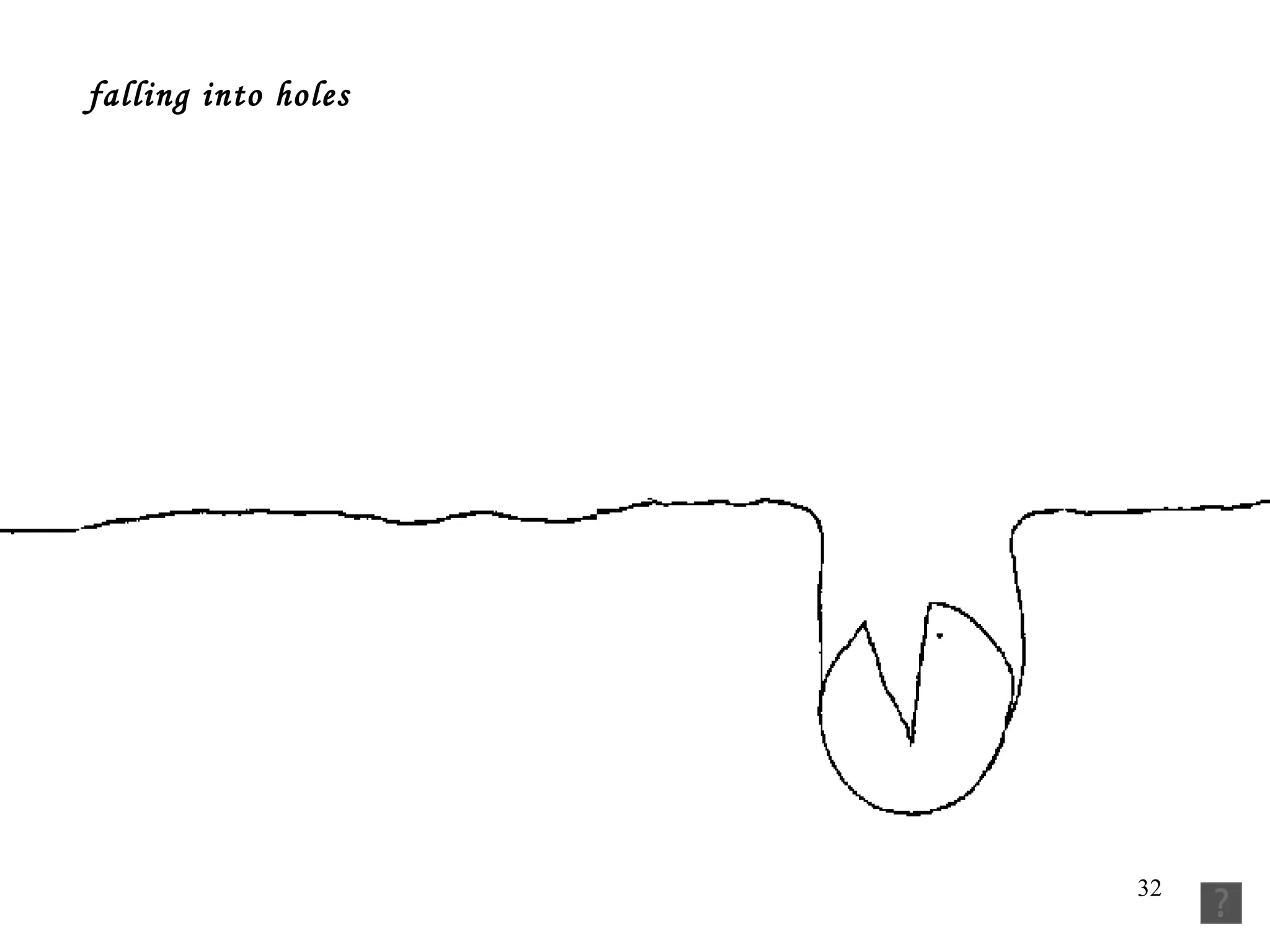   falling into holes   