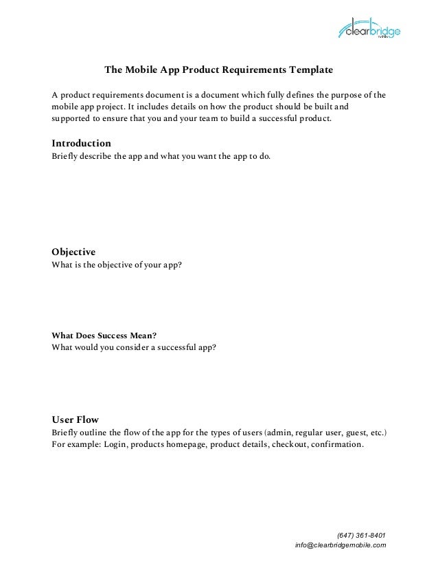 The Mobile App Product Requirements Template