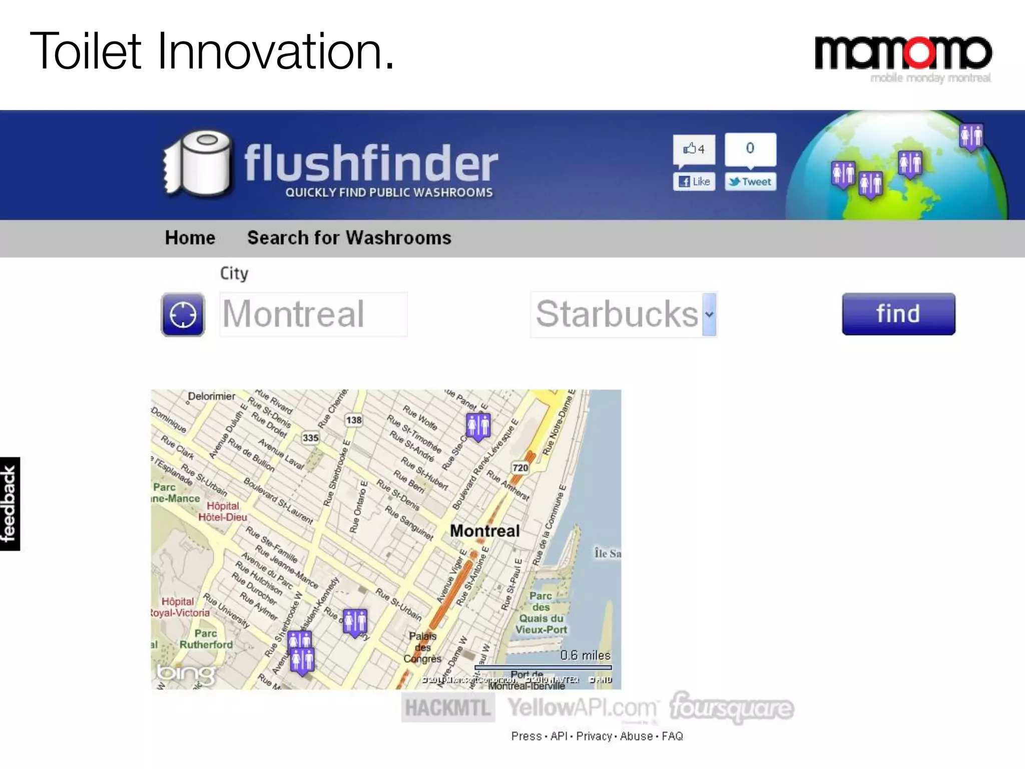 Toilet Innovation.




Copyright © momomo Mobile Monday Montreal . All rights reserved
 