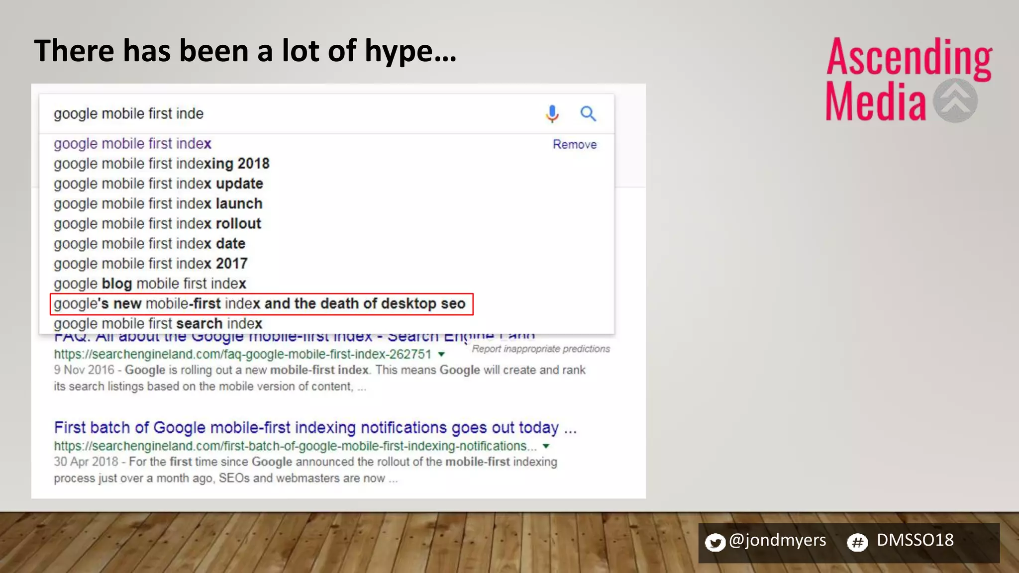 @jondmyers DMSSO18
There has been a lot of hype…
 