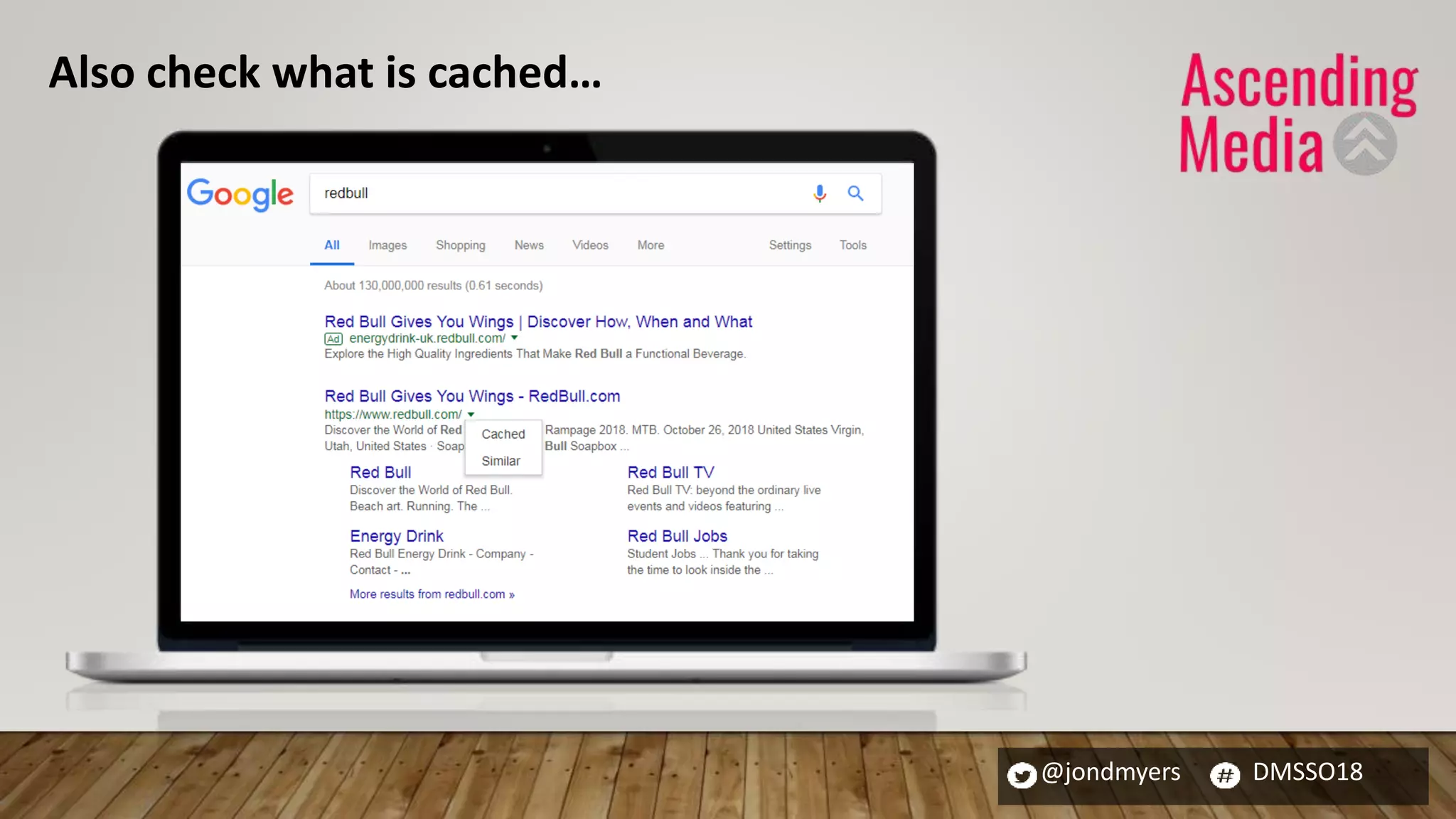 @jondmyers DMSSO18
Also check what is cached…
 
