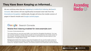 @jondmyers DMSSO18
They Have Been Keeping us Informed…
 